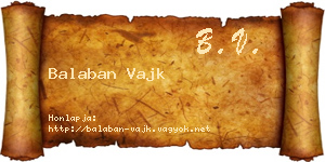 Balaban Vajk névjegykártya